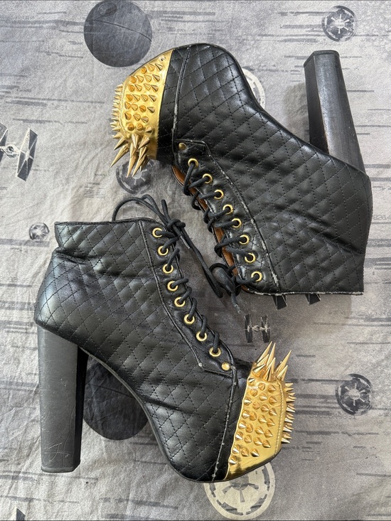 Jeffrey Campbell Shoes - JEFFEREY CAMPBELL CROWN SPIKED LITAS VEGAN LEATHER SZ 8